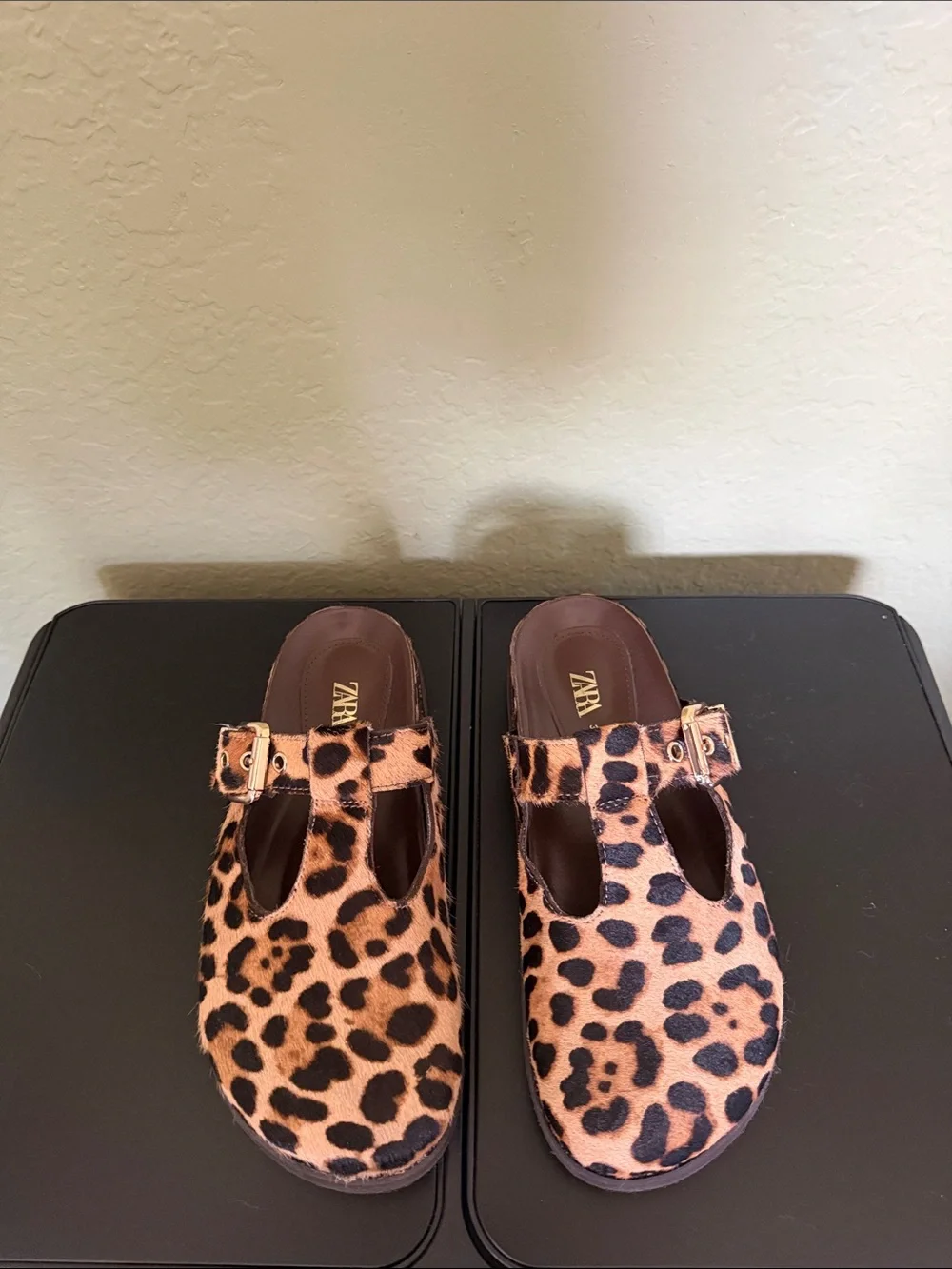 Zara leopard print Mary Jane clogs Size 38 - Picture 2 of 6